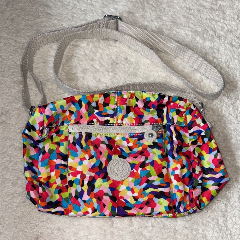 NWOT Kipling Rainbow Patterned Wes Crossbody Bag